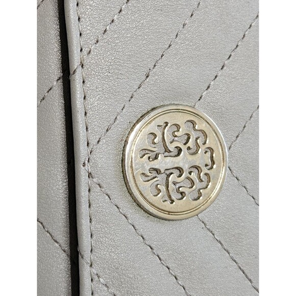 DASEIN WOMENS FASHION CLUTCH ZIP AROUND EMBLEM LONG WALLET, PEWTER - Picture 4 of 8